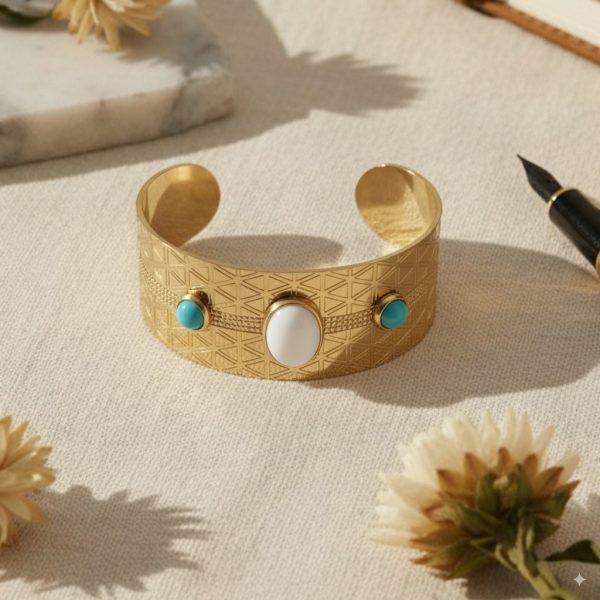 Bracelet Artisanat - Vert blanc