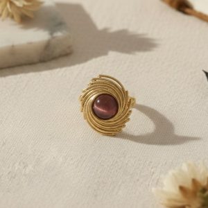 Bague soleil Marron