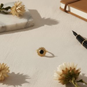 Bague soleil - Noir